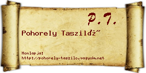 Pohorely Tasziló névjegykártya